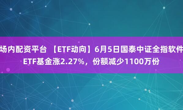 场内配资平台 【ETF动向】6月5日国泰中证全指软件ETF基金涨2.27%，份额减少1100万份